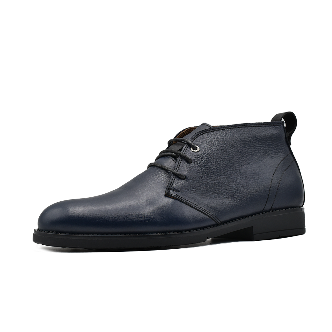 BOTTINE EN CUIR Derby bleu marine