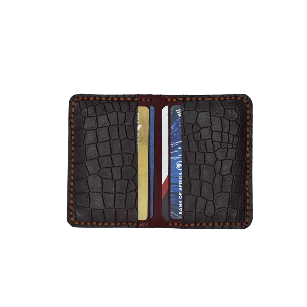 PORTEFEUILLE CROCO marron