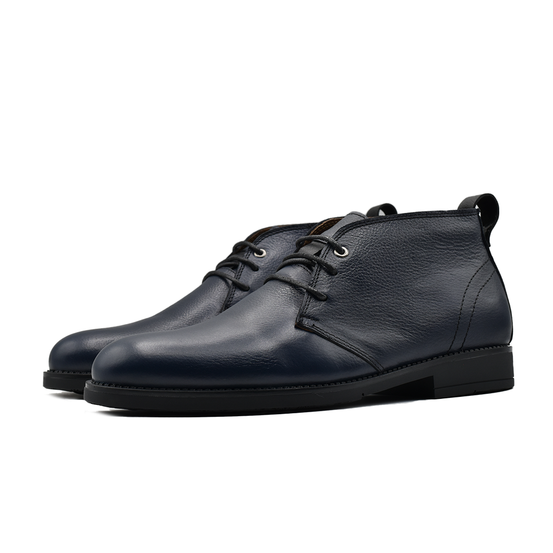 BOTTINE EN CUIR Derby bleu marine