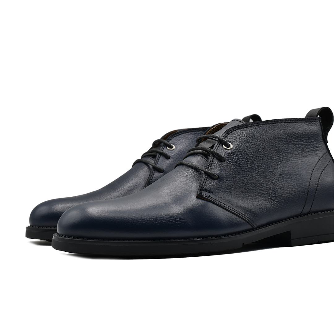 BOTTINE EN CUIR Derby bleu marine